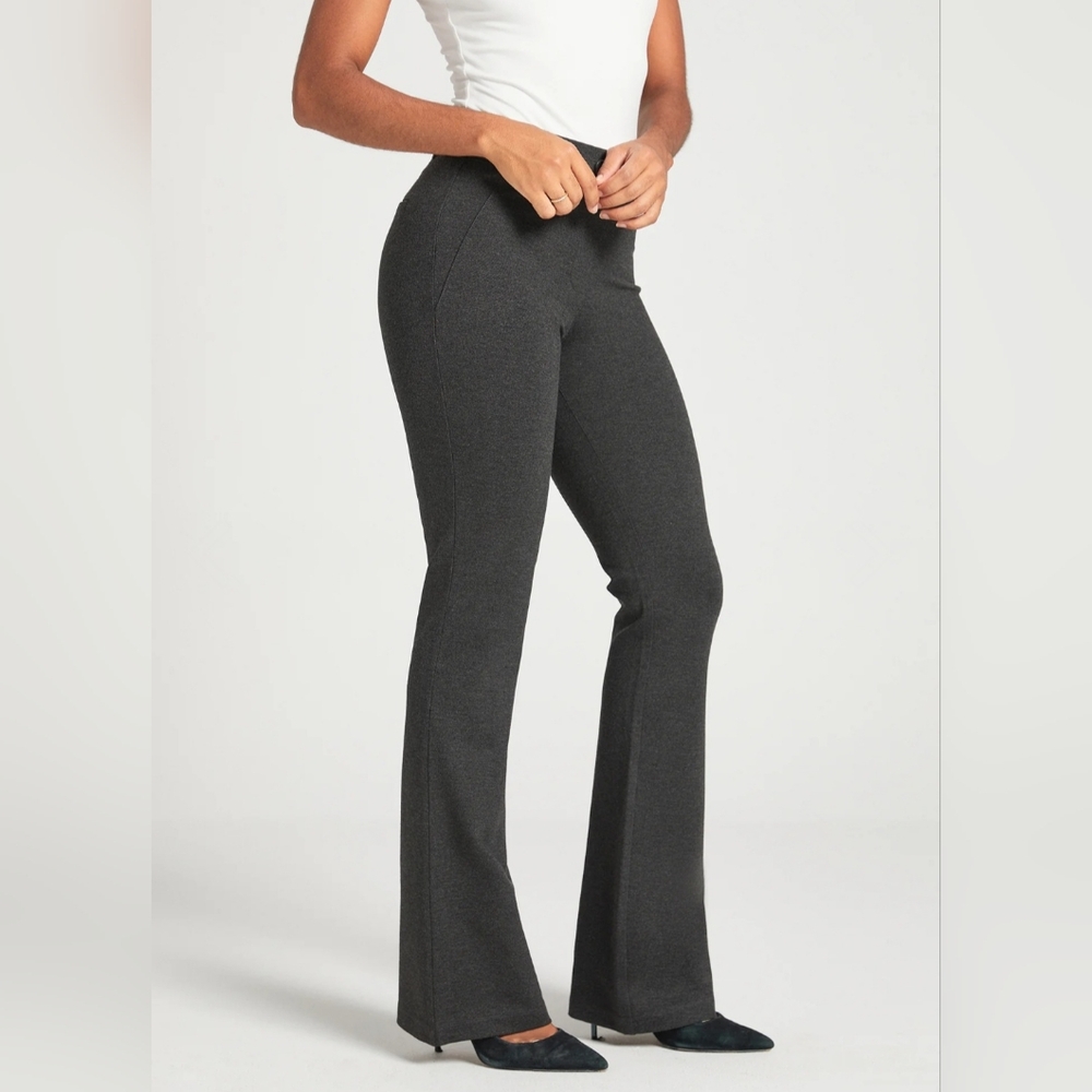 Betabrand Womens L Petite Charcoal Gray Classic Dress Pull On Yoga Pants